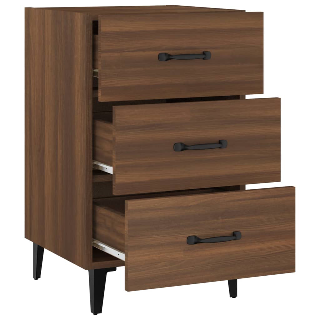 Nachtkastje 40X40X66 Cm Bewerkt Hout Bruineikenkleurig