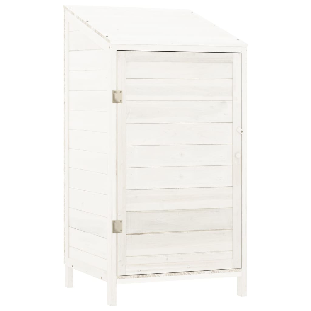 Tuinschuur 55X52X112 Cm Massief Vurenhout Wit