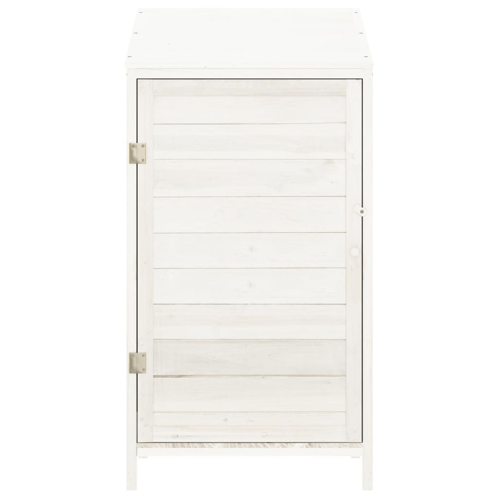 Tuinschuur 55X52X112 Cm Massief Vurenhout Wit