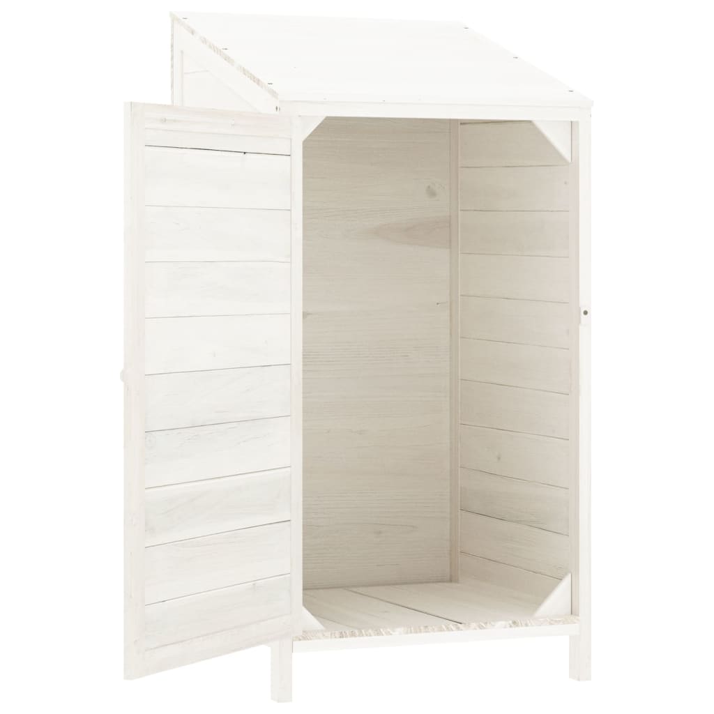 Tuinschuur 55X52X112 Cm Massief Vurenhout Wit
