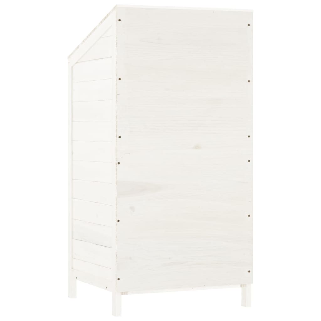 Tuinschuur 55X52X112 Cm Massief Vurenhout Wit
