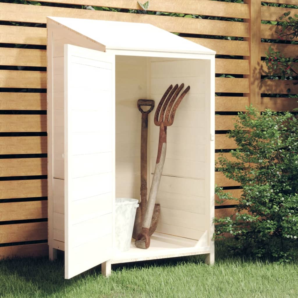 Tuinschuur 55X52X112 Cm Massief Vurenhout Wit