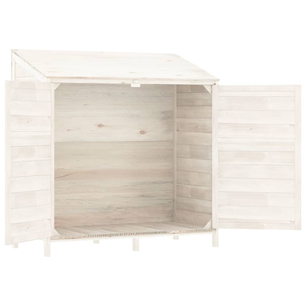 Tuinschuur 102X52X112 Cm Massief Vurenhout Wit