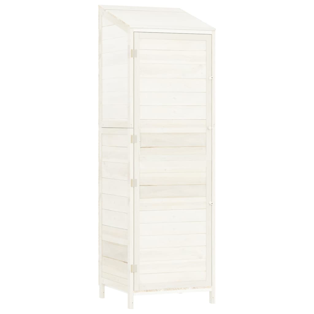 Tuinschuur 55X52X174,5 Cm Massief Vurenhout Wit