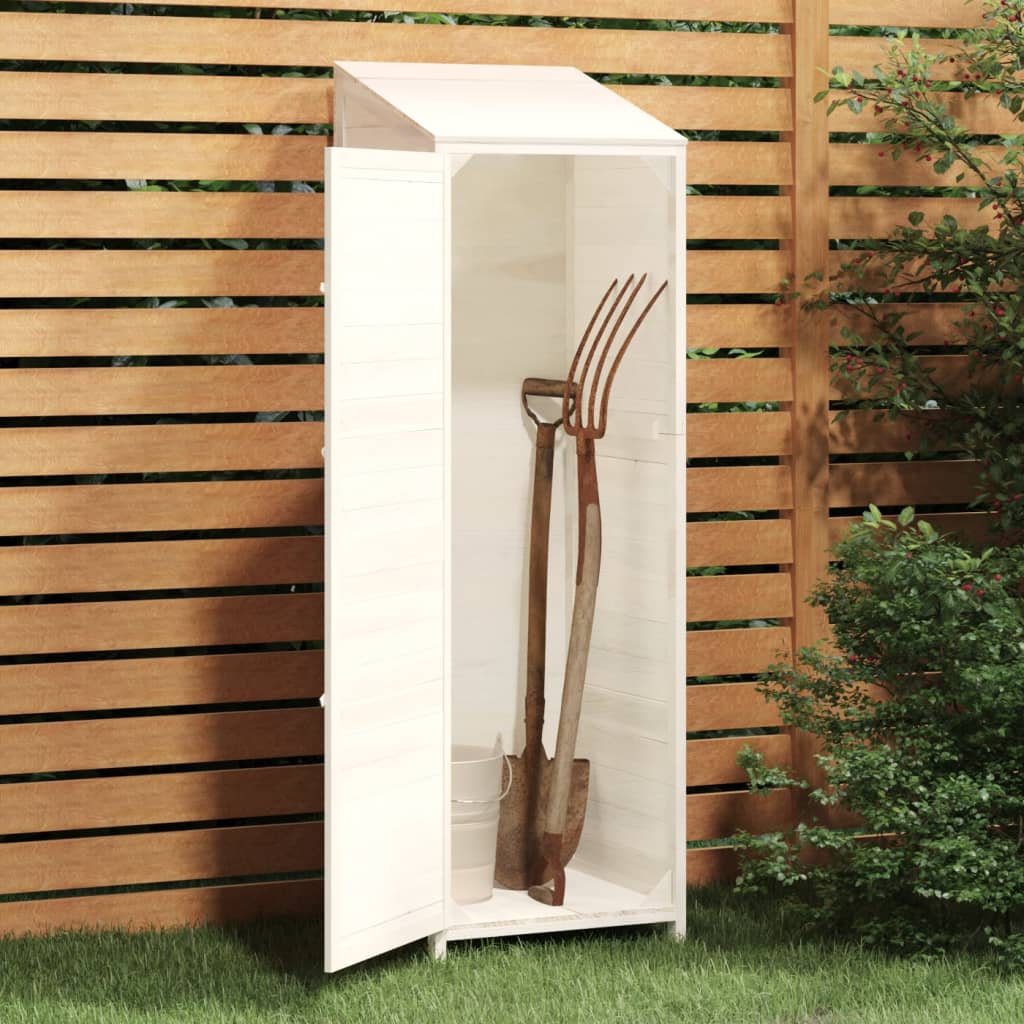 Tuinschuur 55X52X174,5 Cm Massief Vurenhout Wit