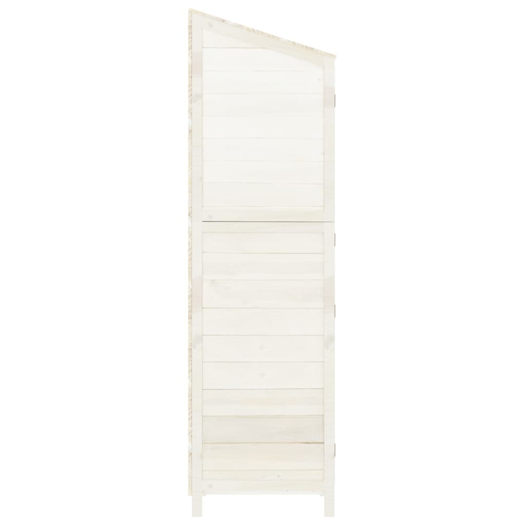 Tuinschuur 55X52X174,5 Cm Massief Vurenhout Wit