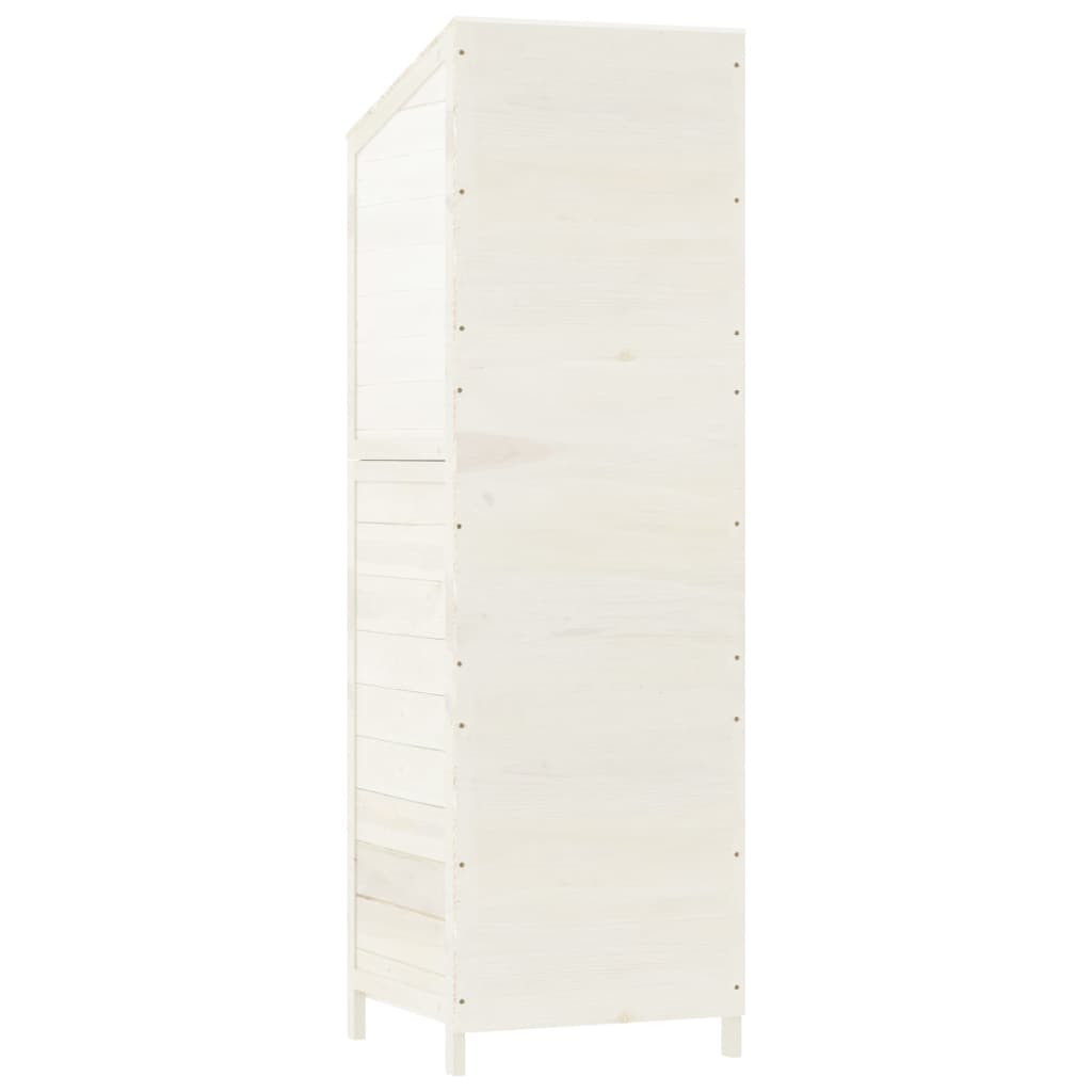 Tuinschuur 55X52X174,5 Cm Massief Vurenhout Wit