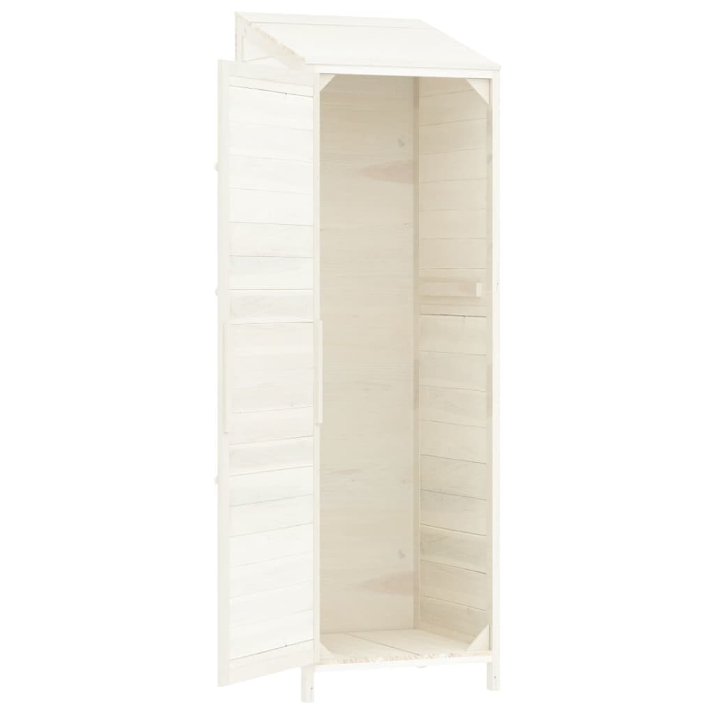 Tuinschuur 55X52X174,5 Cm Massief Vurenhout Wit