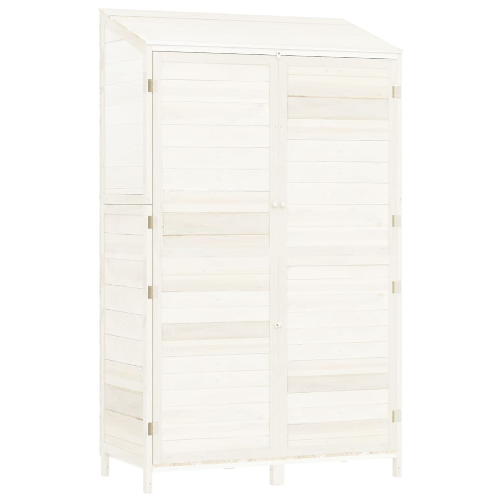 Tuinschuur 102X52X174,5 Cm Massief Vurenhout Wit
