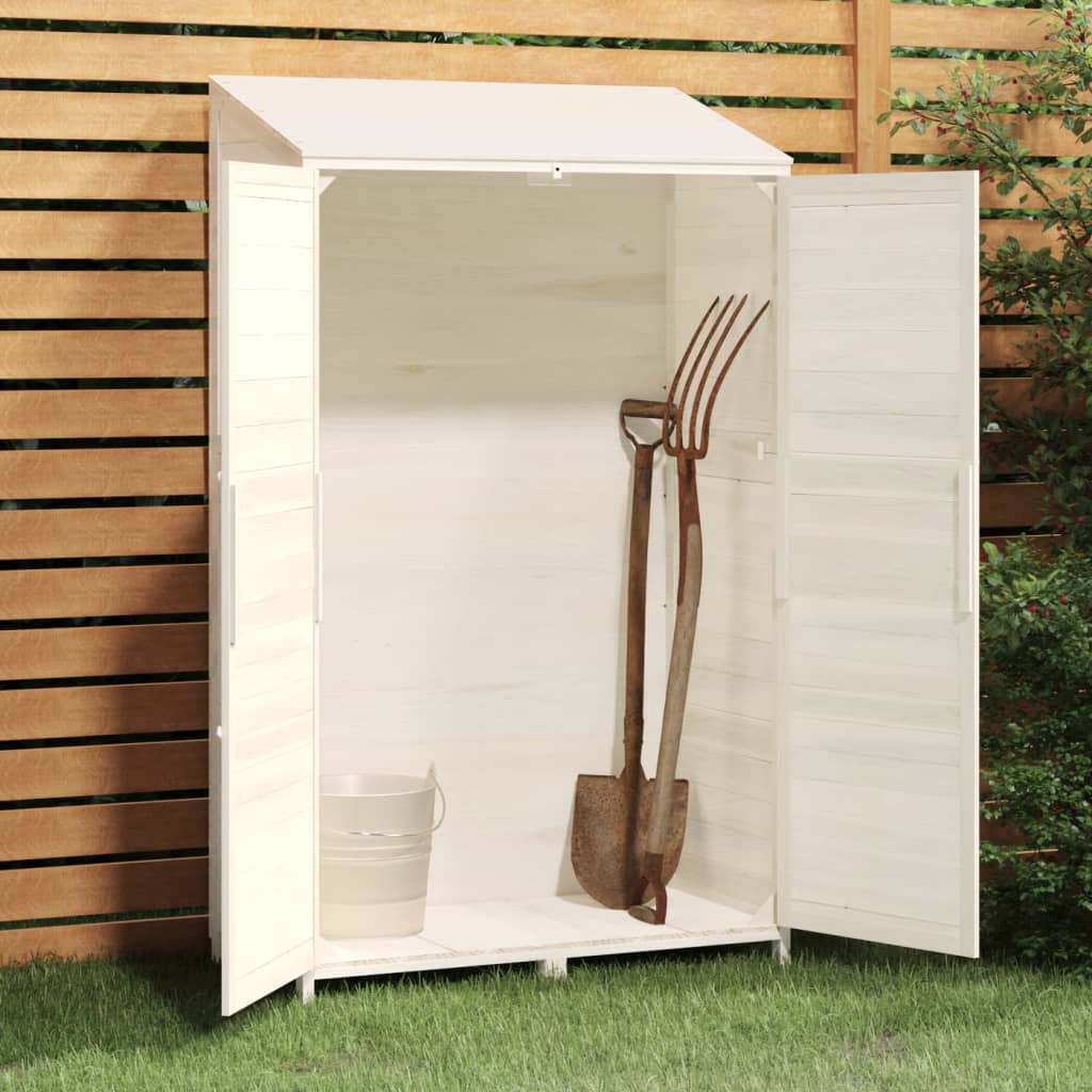 Tuinschuur 102X52X174,5 Cm Massief Vurenhout Wit
