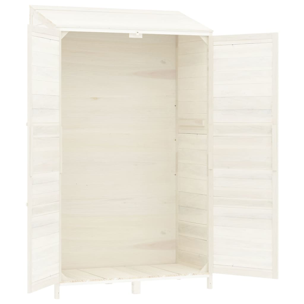 Tuinschuur 102X52X174,5 Cm Massief Vurenhout Wit