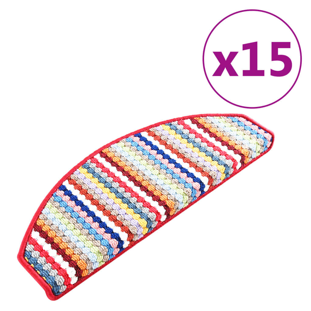 Trapmatten Zelfklevend 15 St 65X28 Cm Meerkleurig Rood