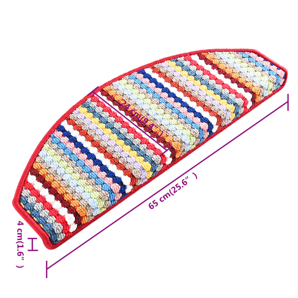 Trapmatten Zelfklevend 15 St 65X28 Cm Meerkleurig Rood