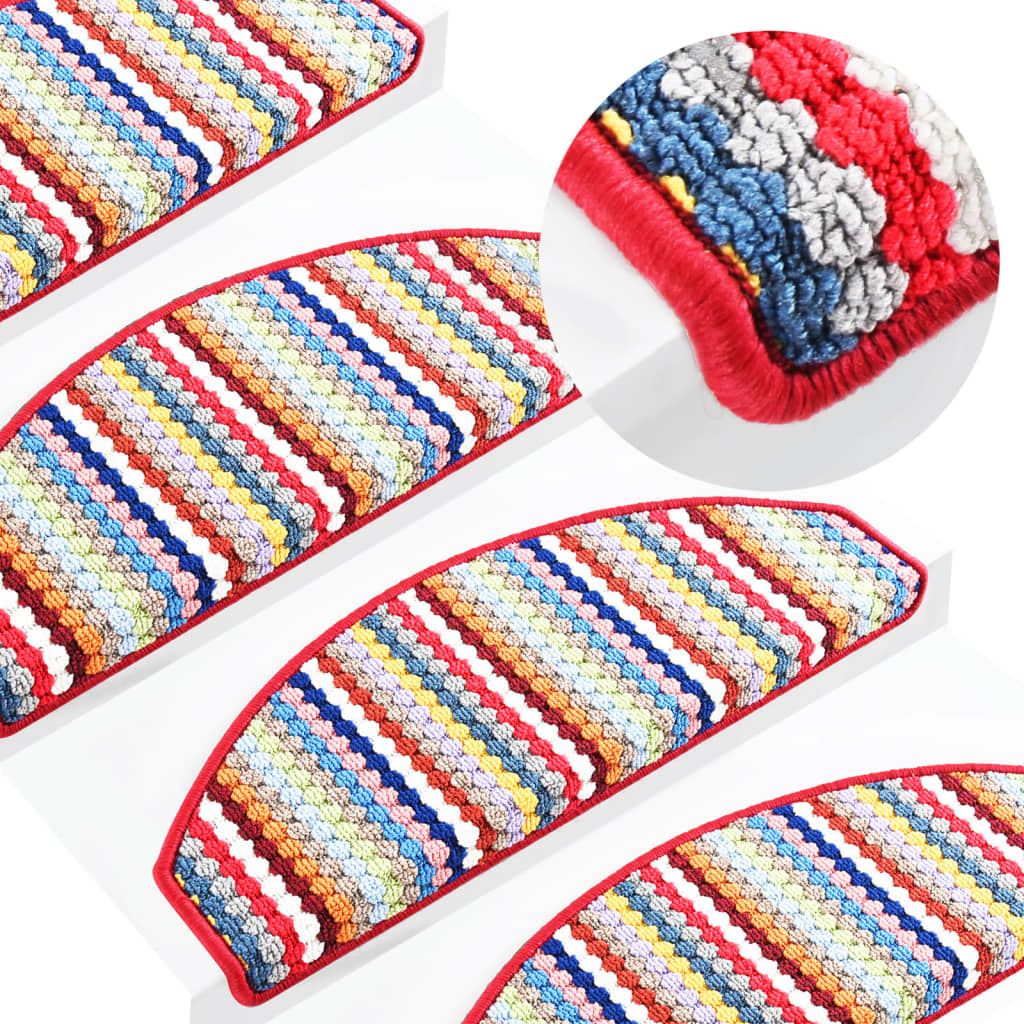 Trapmatten Zelfklevend 15 St 65X28 Cm Meerkleurig Rood