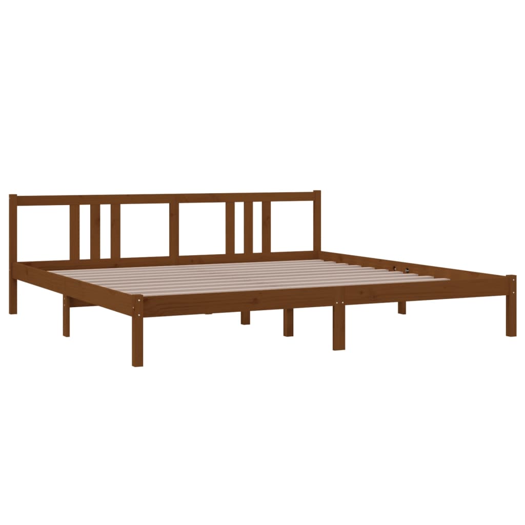 Bedframe Massief Hout Honingbruin 200X200 Cm
