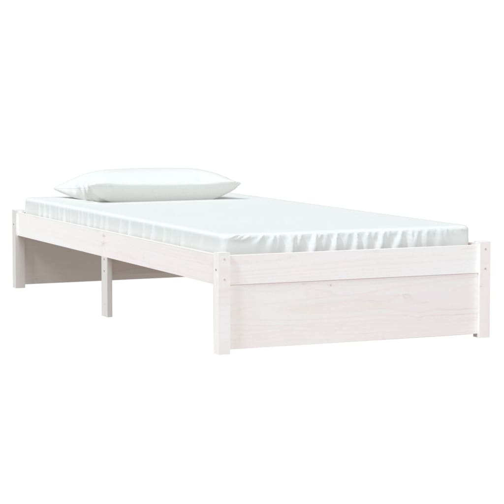 Bedframe Massief Hout Wit 90X190 Cm 3Ft Single