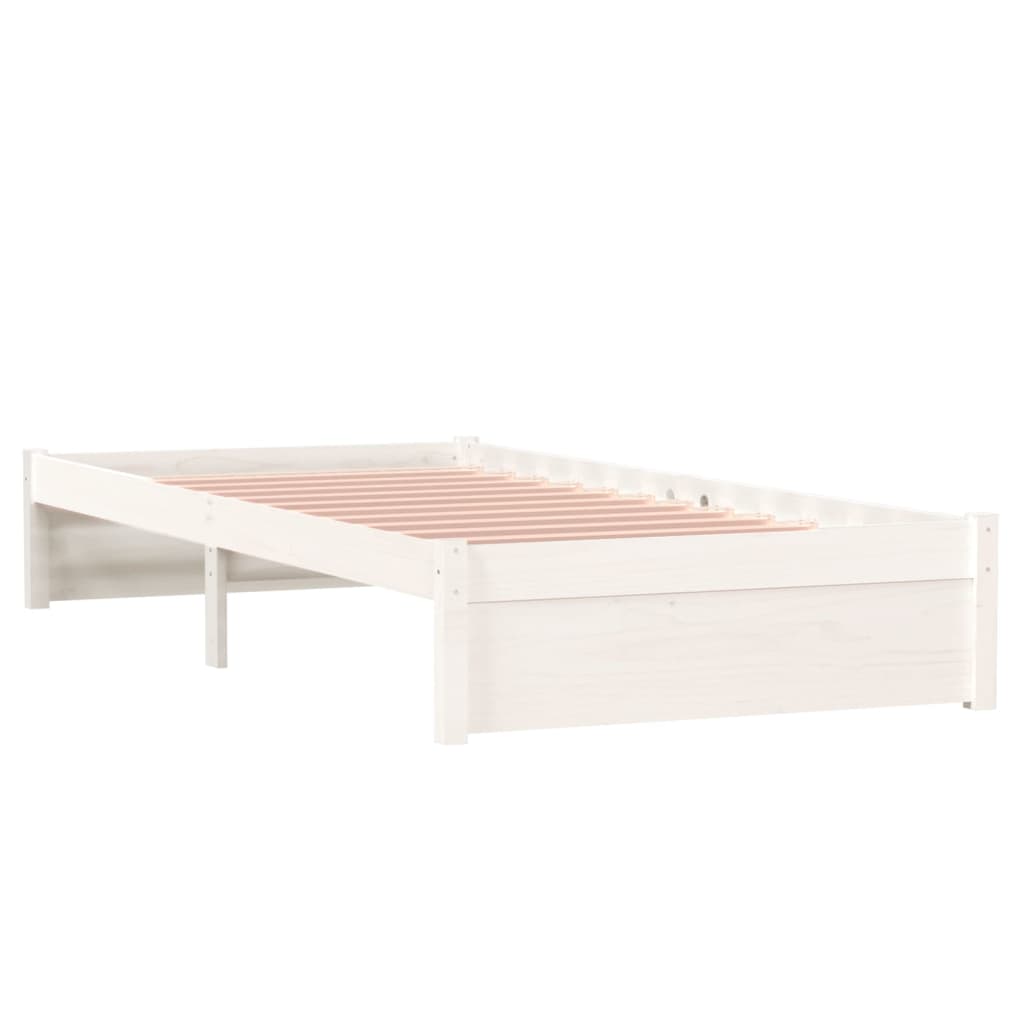 Bedframe Massief Hout Wit 90X190 Cm 3Ft Single