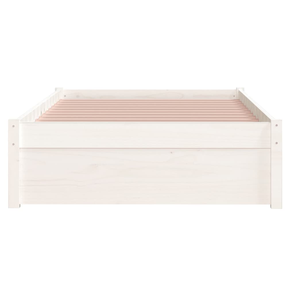 Bedframe Massief Hout Wit 90X190 Cm 3Ft Single