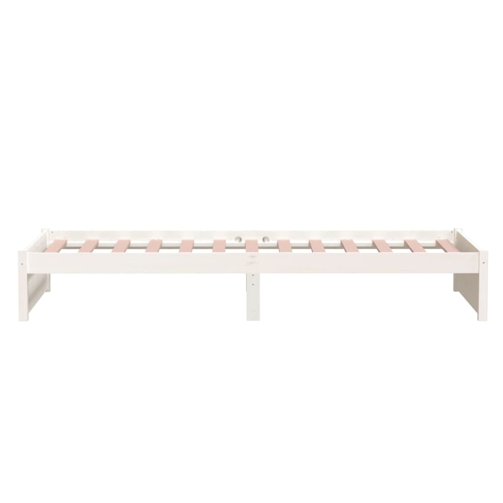 Bedframe Massief Hout Wit 90X190 Cm 3Ft Single