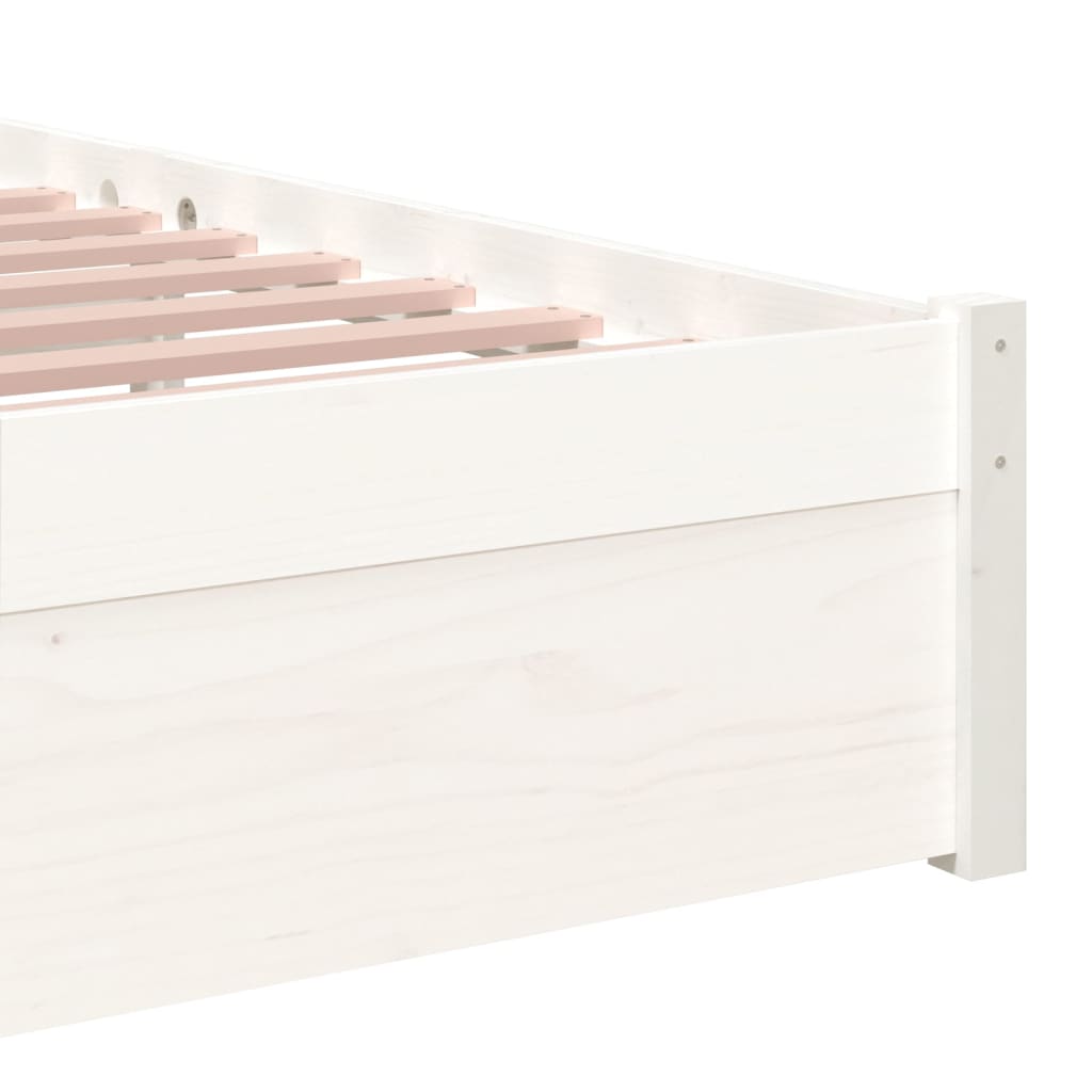 Bedframe Massief Hout Wit 90X190 Cm 3Ft Single