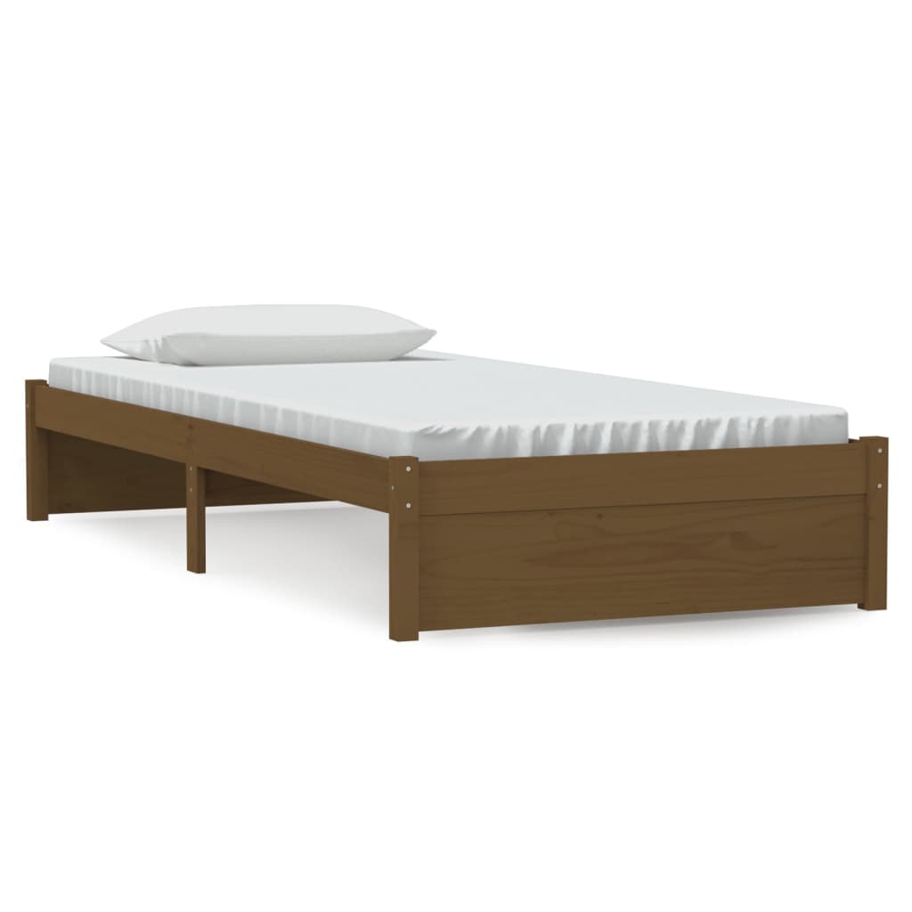 Bedframe Massief Hout Honingbruin 90X190 Cm 3Ft Single