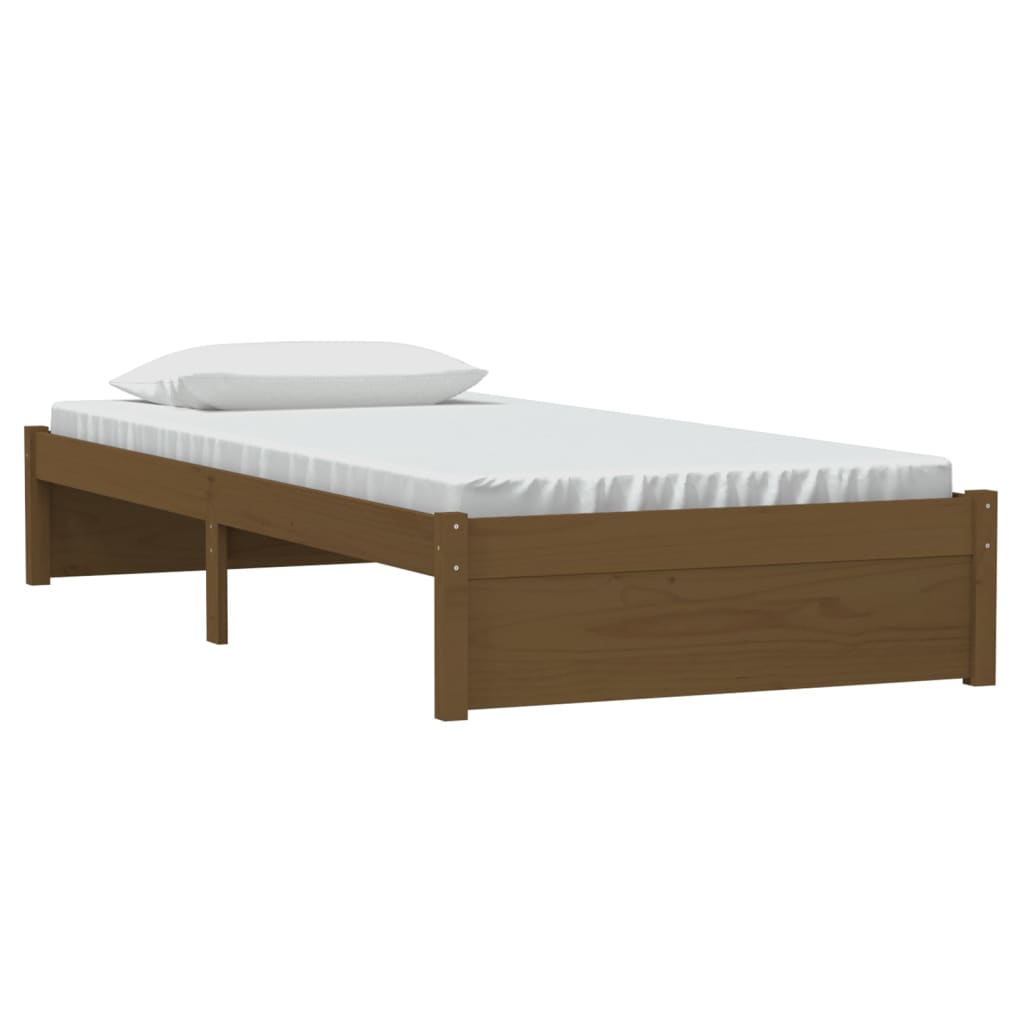 Bedframe Massief Hout Honingbruin 90X190 Cm 3Ft Single