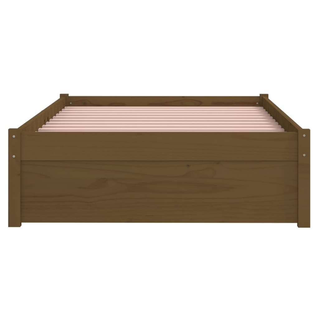 Bedframe Massief Hout Honingbruin 90X190 Cm 3Ft Single