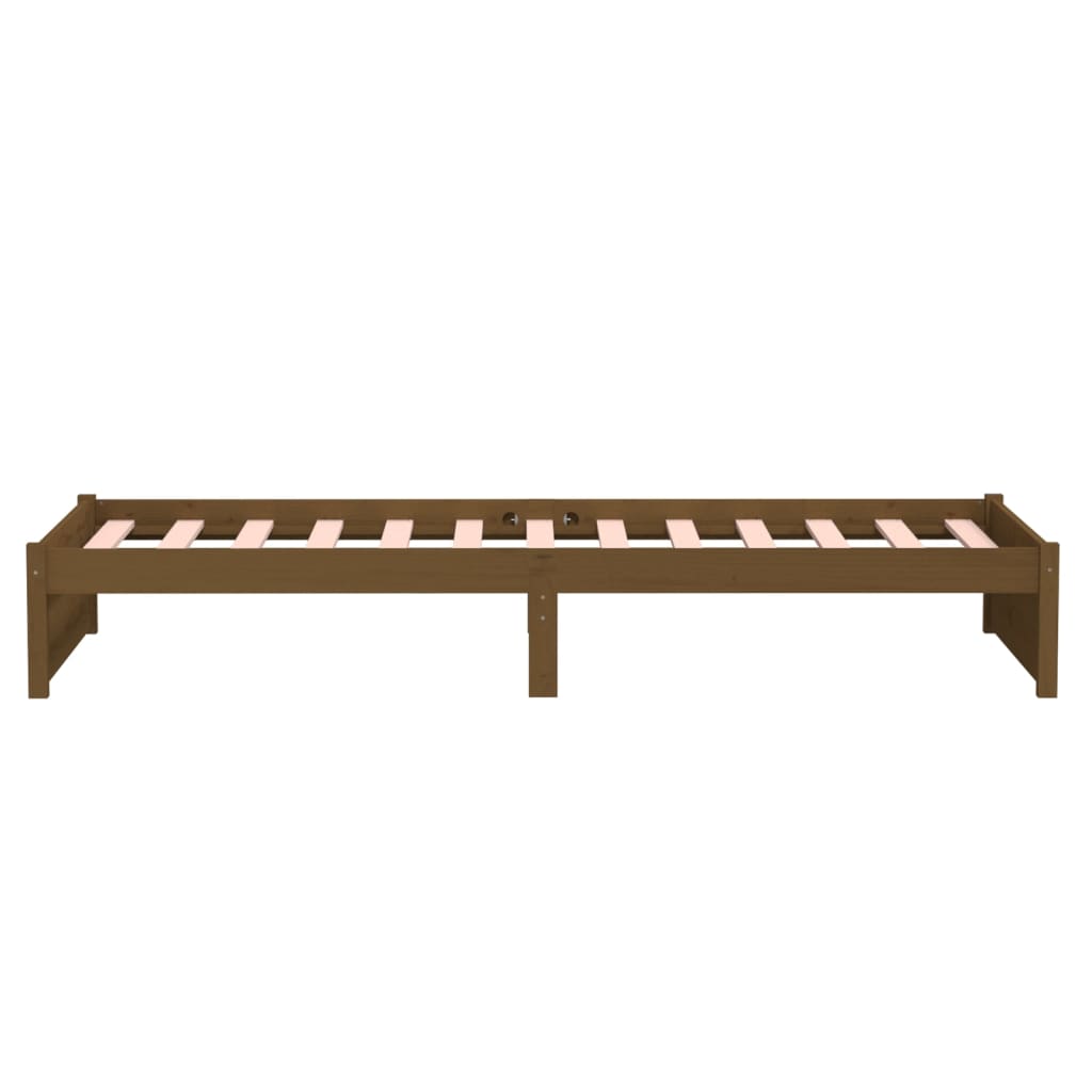 Bedframe Massief Hout Honingbruin 90X190 Cm 3Ft Single