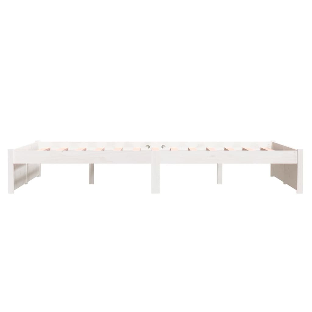 Bedframe Massief Hout Wit 120X190 Cm 4Ft Small Double