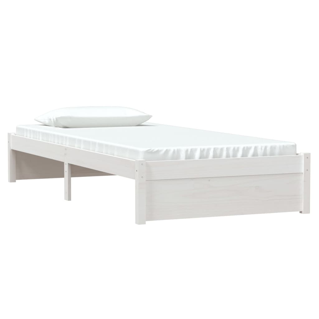 Bedframe Massief Hout Wit 90X200 Cm