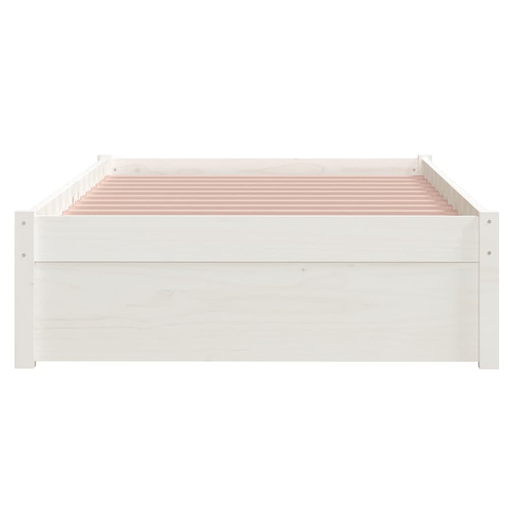 Bedframe Massief Hout Wit 90X200 Cm