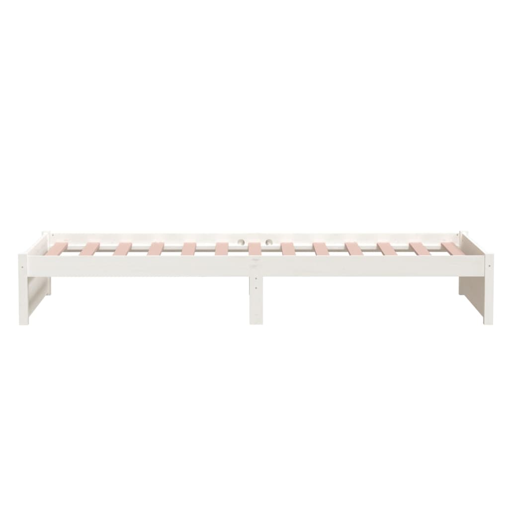 Bedframe Massief Hout Wit 90X200 Cm