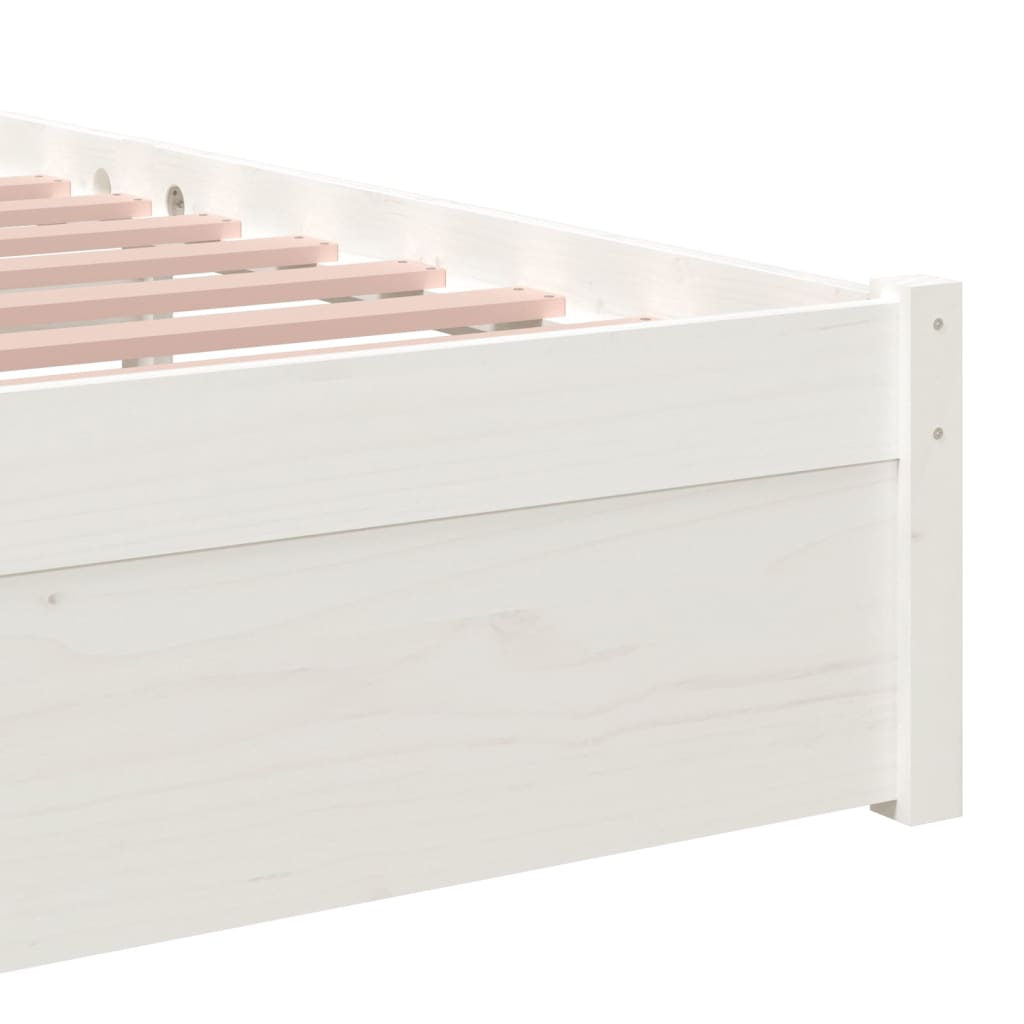 Bedframe Massief Hout Wit 90X200 Cm