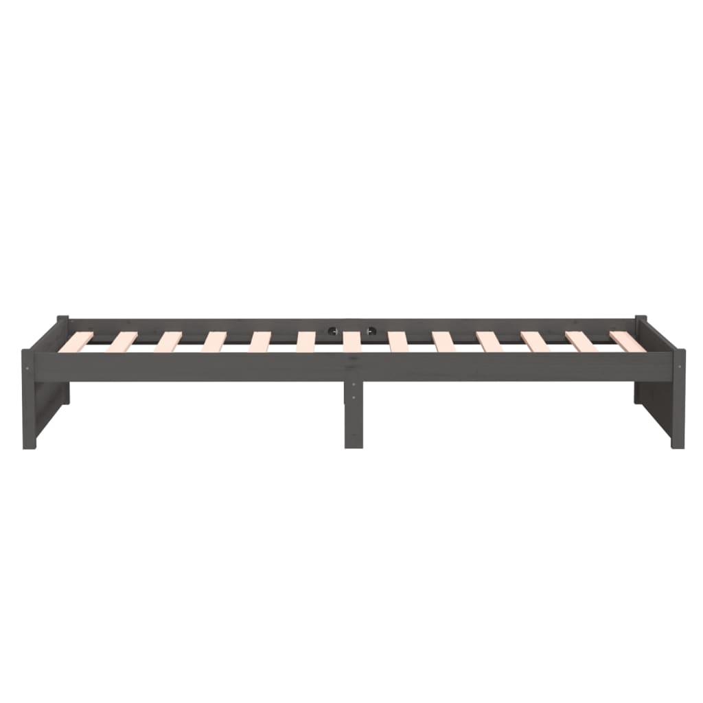 Bedframe Massief Hout Grijs 100X200 Cm