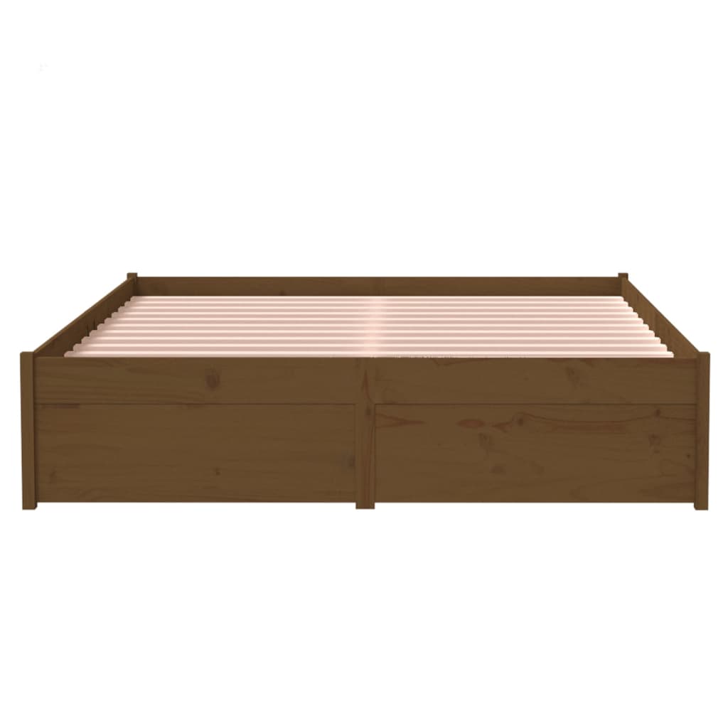 Bedframe Massief Hout Honingbruin 120X200 Cm