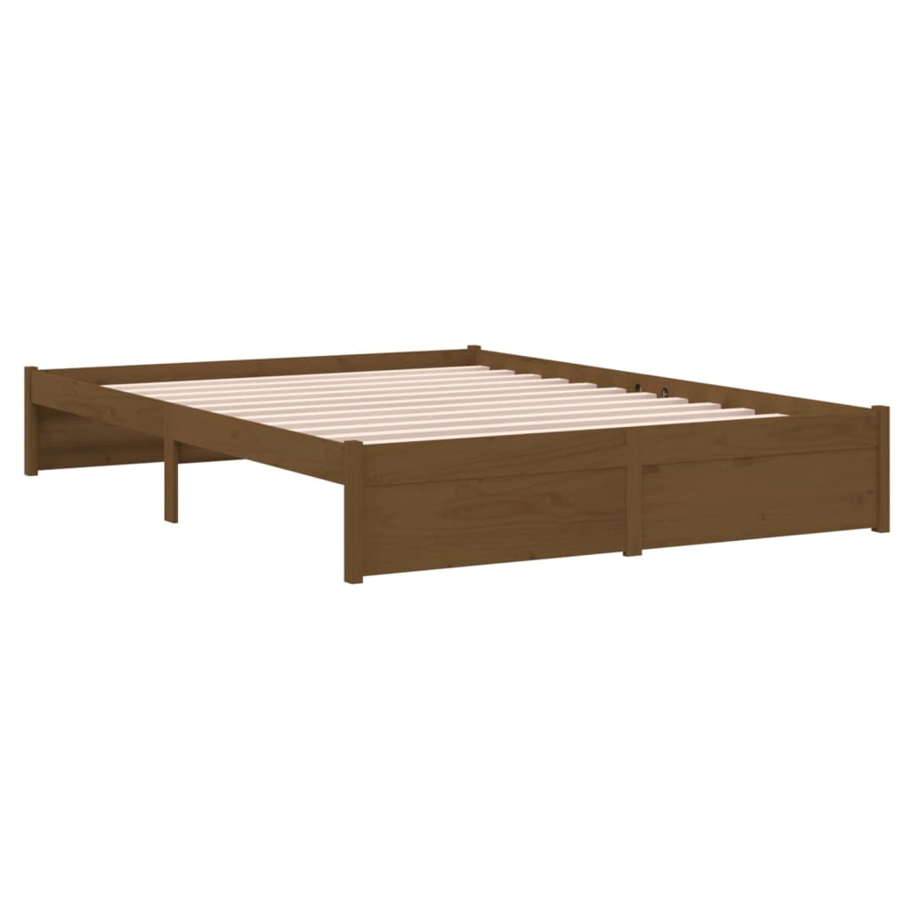 Bedframe Massief Hout Honingbruin 140X200 Cm