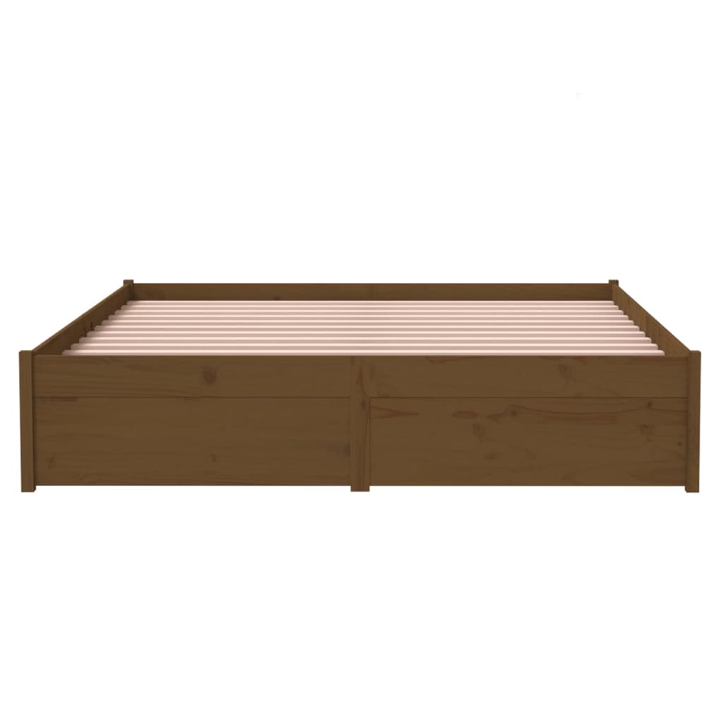 Bedframe Massief Hout Honingbruin 140X200 Cm