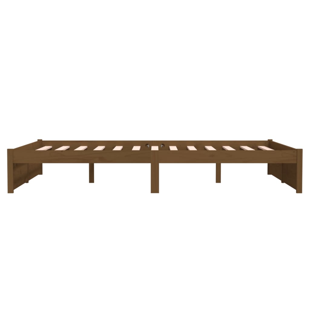 Bedframe Massief Hout Honingbruin 140X200 Cm