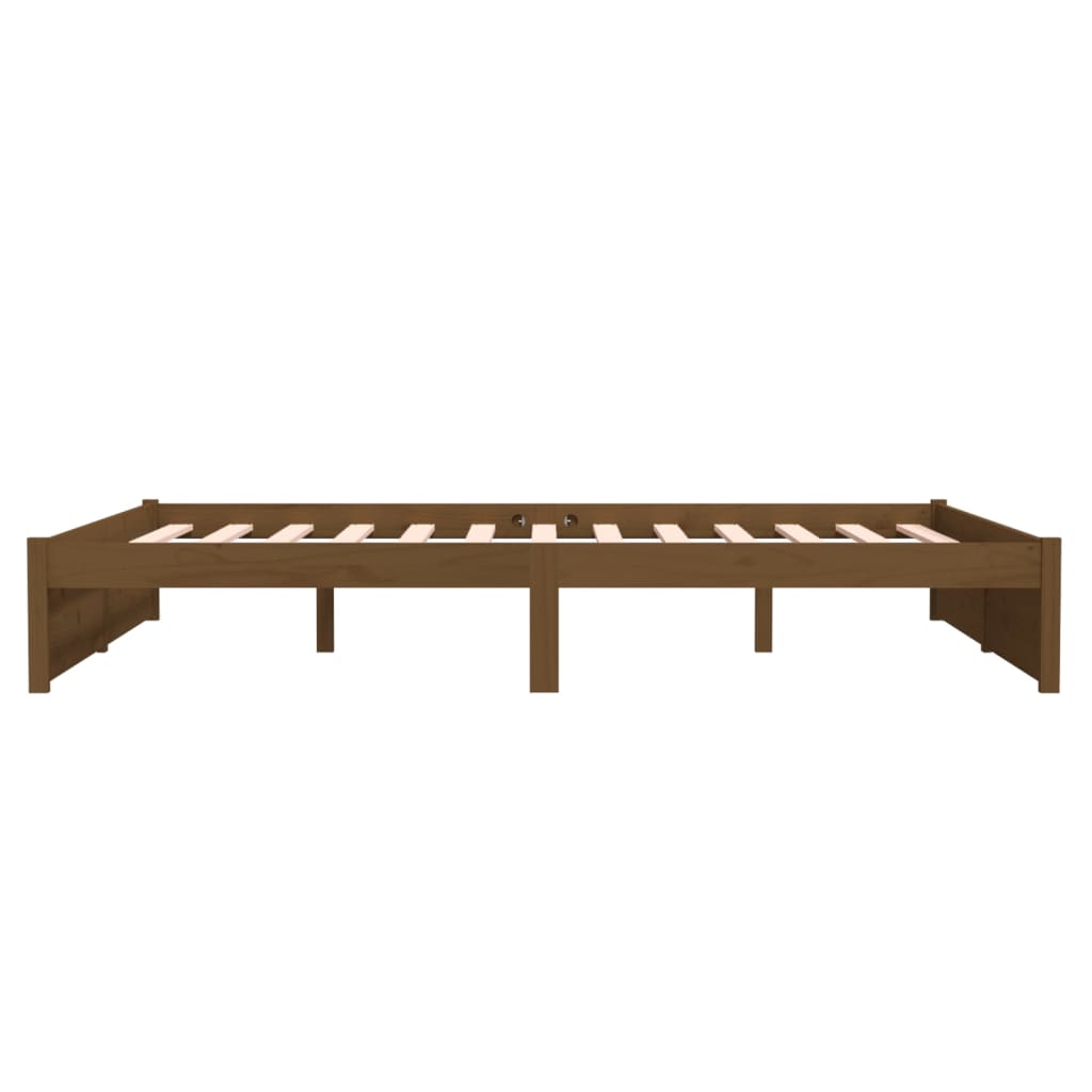 Bedframe Massief Hout Honingbruin 150X200 Cm 5Ft King Size