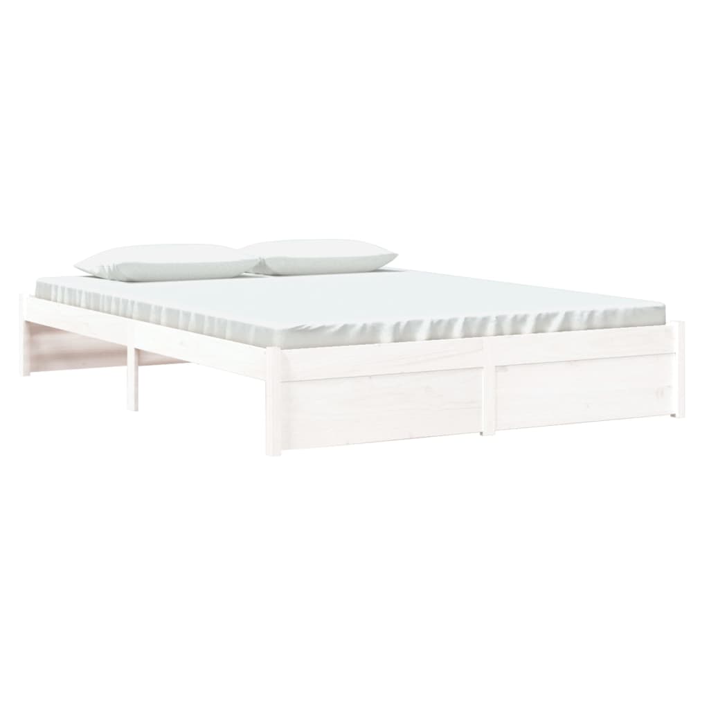 Bedframe Massief Hout Wit 160X200 Cm