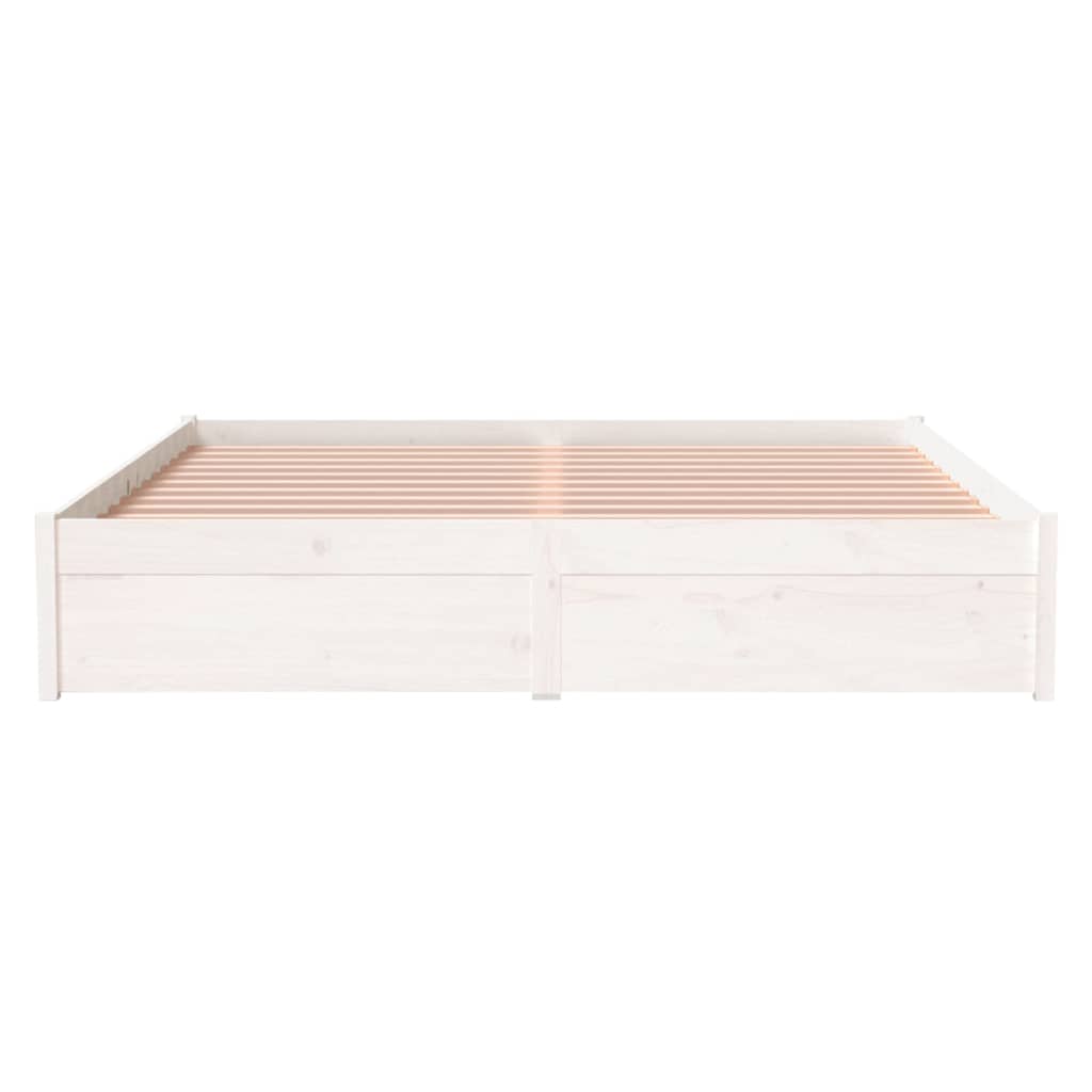 Bedframe Massief Hout Wit 160X200 Cm