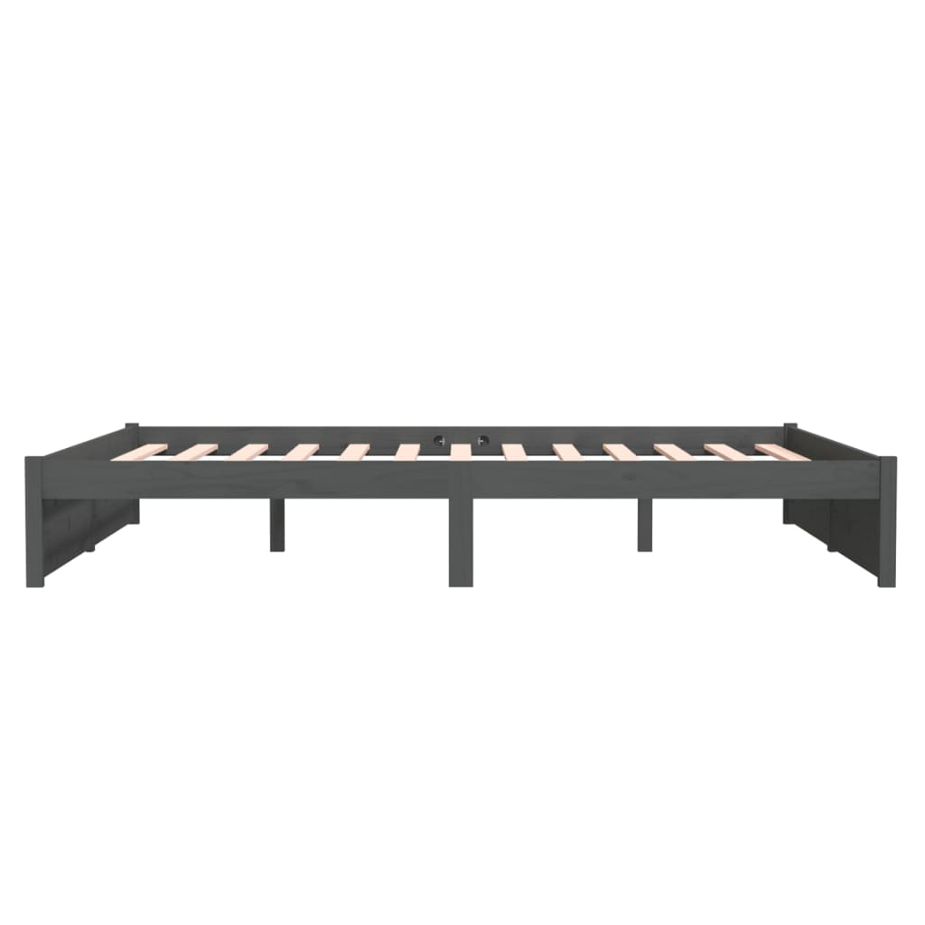 Bedframe Massief Hout Grijs 160X200 Cm