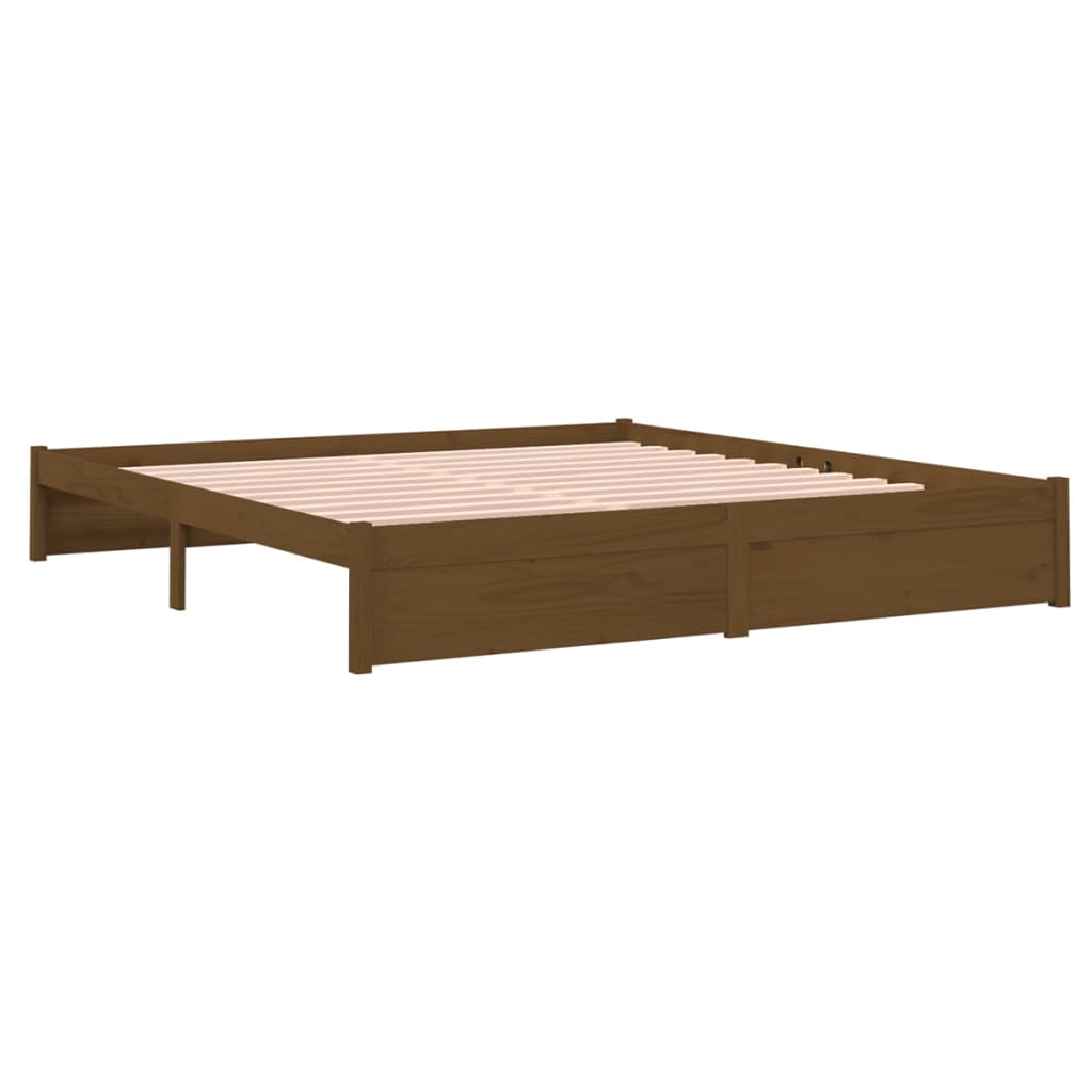 Bedframe Massief Hout Honingbruin 180X200 Cm 6Ft Super King