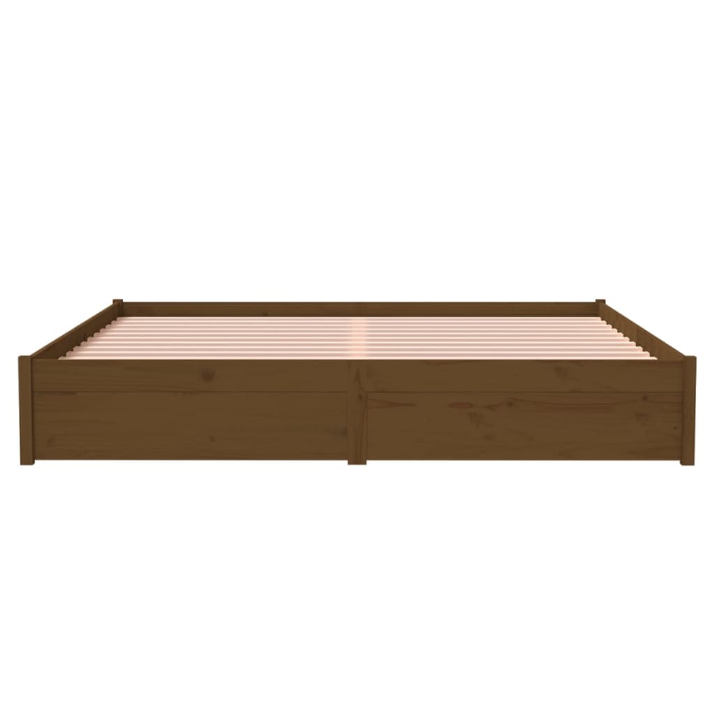 Bedframe Massief Hout Honingbruin 180X200 Cm 6Ft Super King