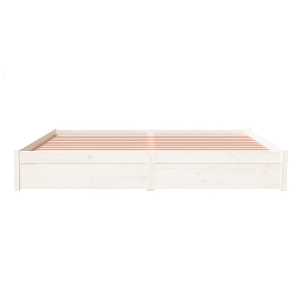Bedframe Massief Hout Wit 200X200 Cm