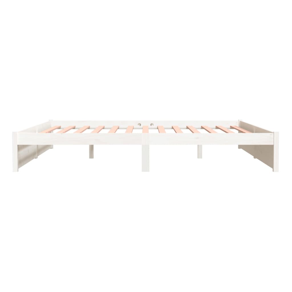 Bedframe Massief Hout Wit 200X200 Cm
