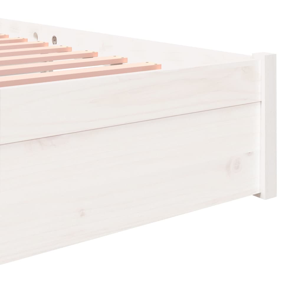 Bedframe Massief Hout Wit 200X200 Cm