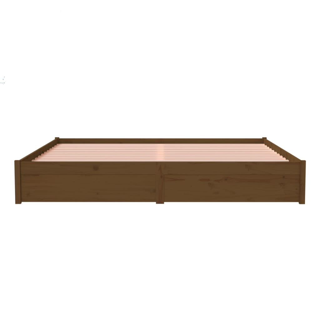 Bedframe Massief Hout Honingbruin 200X200 Cm