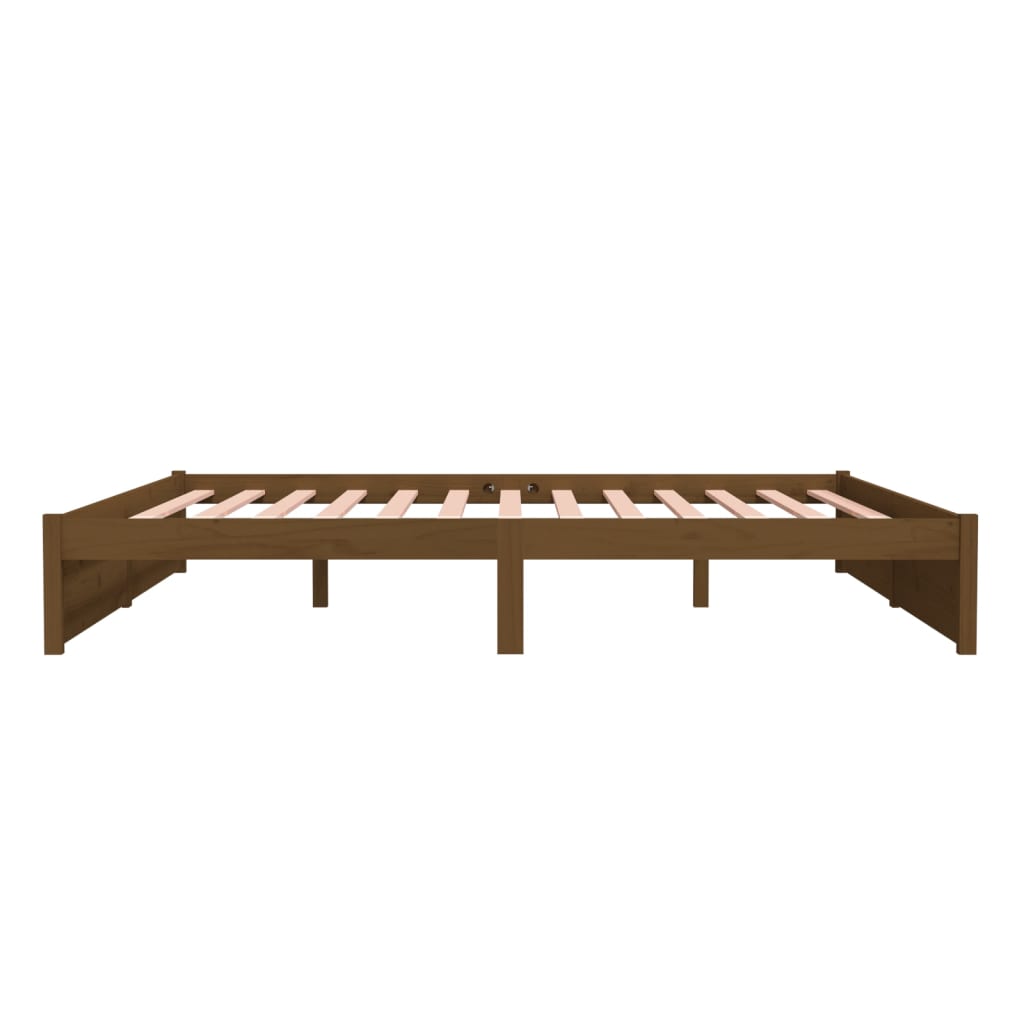 Bedframe Massief Hout Honingbruin 200X200 Cm