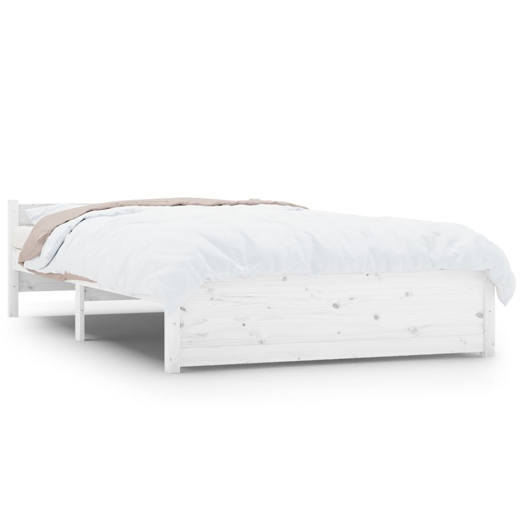 Bedframe Massief Hout Wit 120X200 Cm